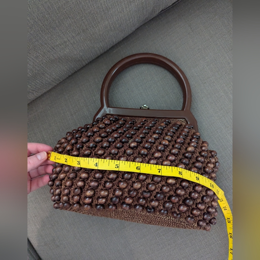 VINTAGE Wooden Beaded Clutch - Picture 8 of 8